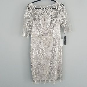 Tahari silver sequin dress